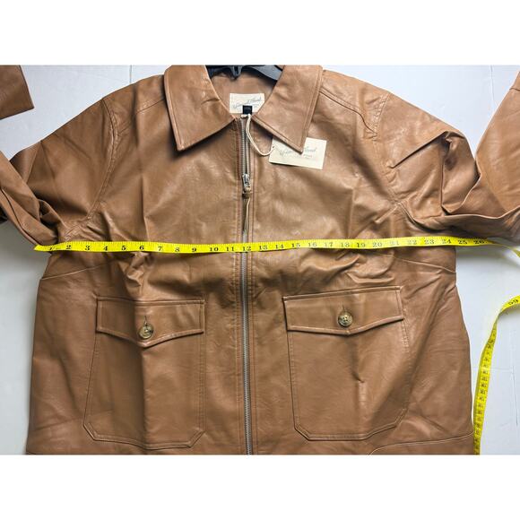 Universal Thread Women's Brown Faux Leather Jacket 1X NWT - Picture 5 of 9